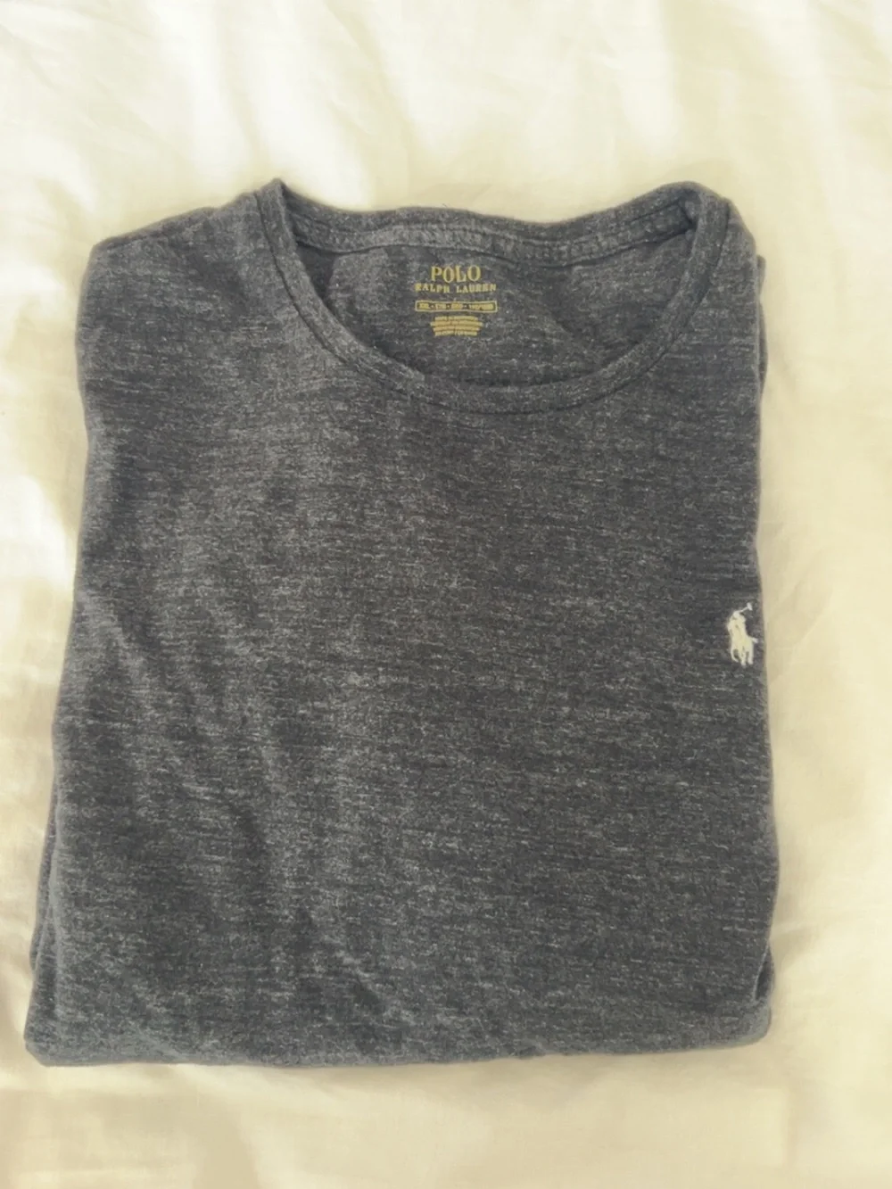 Polo by Ralph Lauren Men’s Long-Sleeve Crewneck in Heather Charcoal